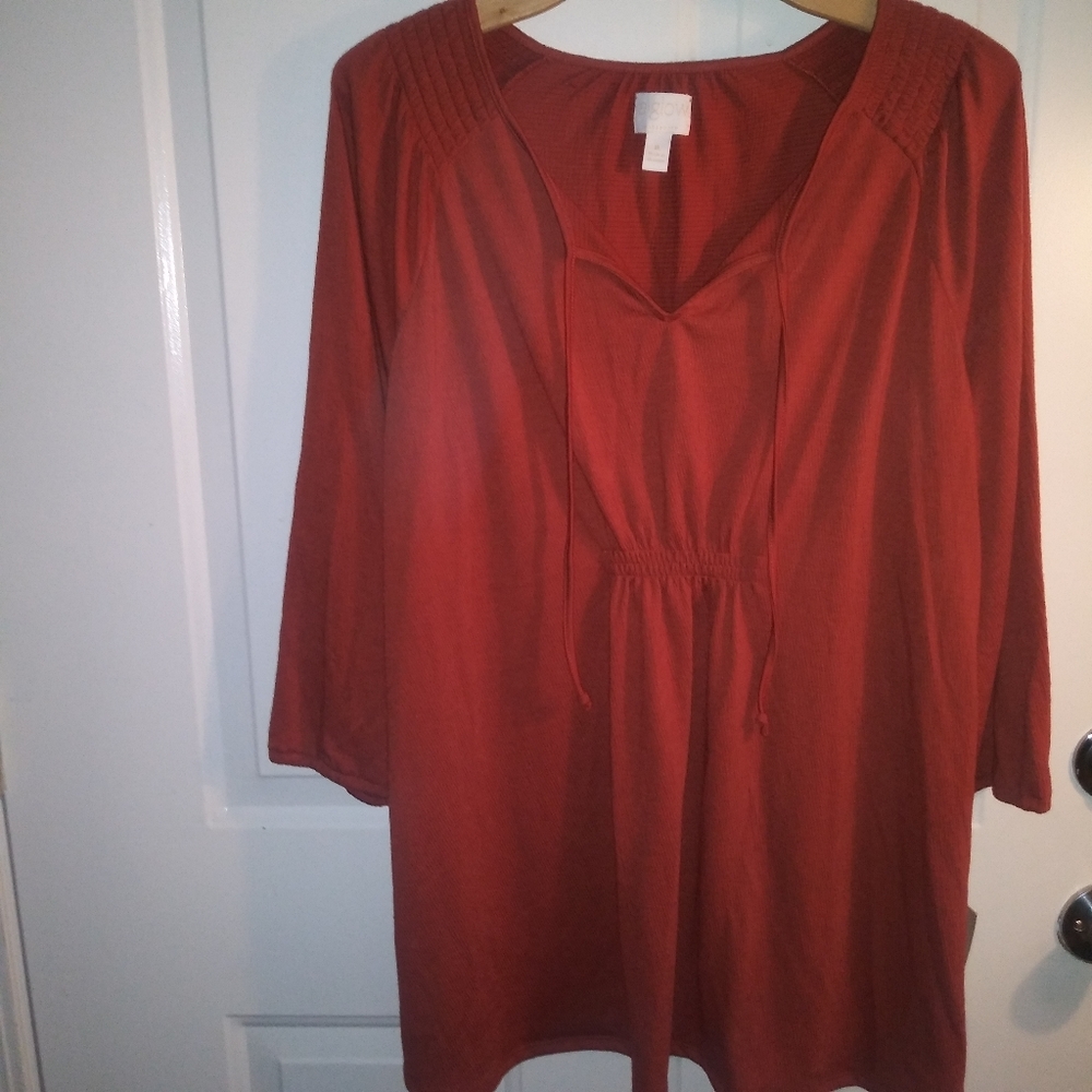 A.Glow Maternity Peasant Top Shirt Fall XL Orange